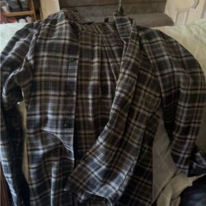 G.H. Bass & Co. Black and Gray Plaid Shirt